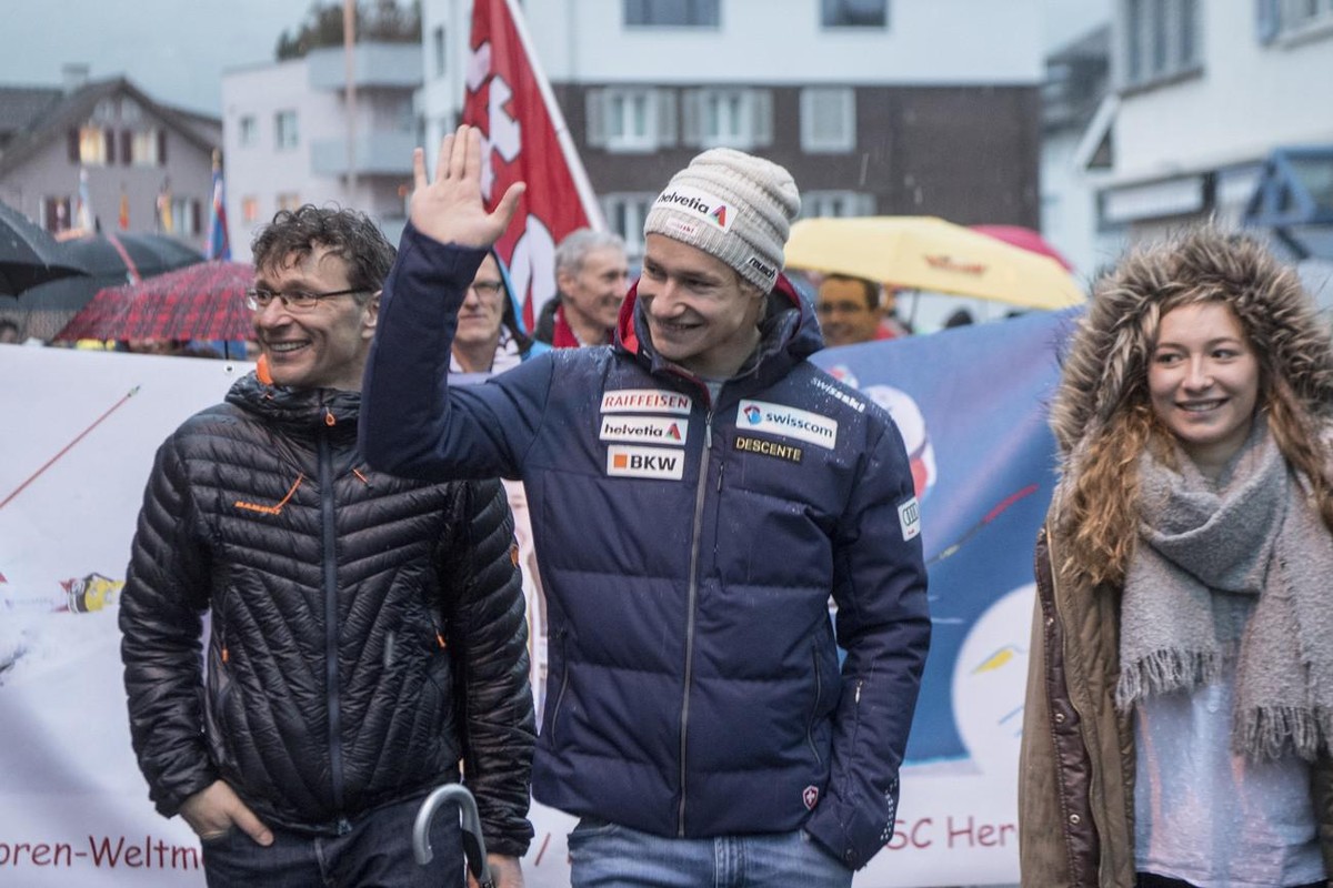 Marco avec son père Walter et sa soeur Alina, en 2018.