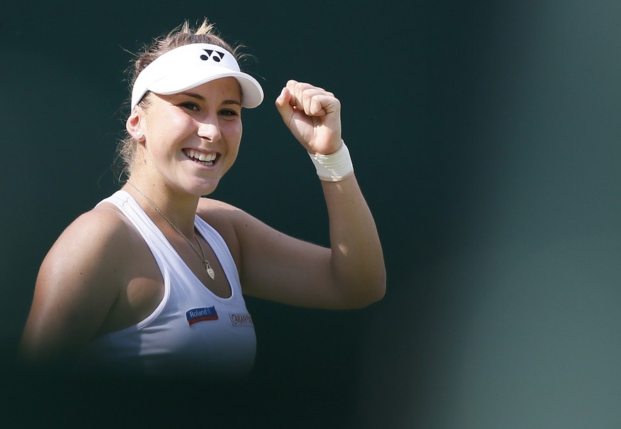 Bencic jubelt über ihren Sieg gegen die Deutsche Anna-Lena Friedsam