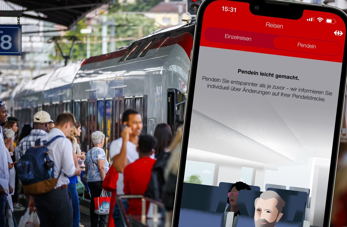 Die neue SBB-App vor dem Bahnhof Lausanne.