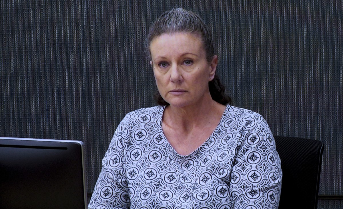 Kathleen Folbigg appears via video link during a convictions inquiry at the NSW Coroners Court in Sydney, Australia on May 1, 2019. An Australian inquiry began investigating on Monday, Nov. 14, 2022 w ...