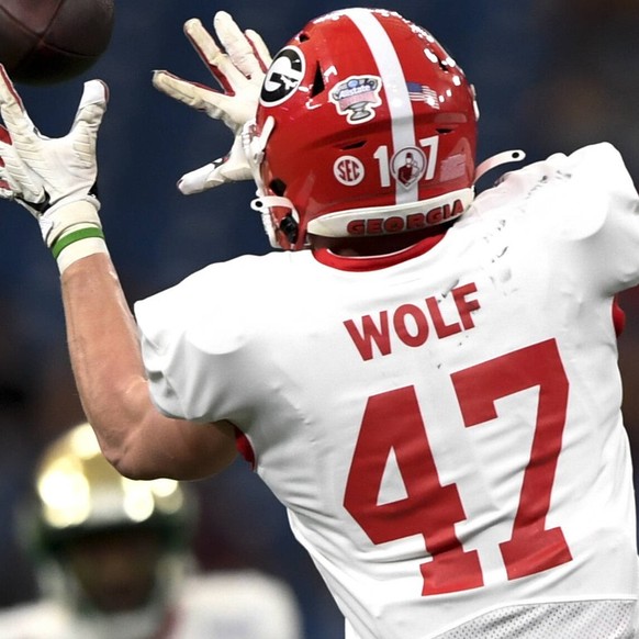 NCAA, College League, USA Football: East-West Shrine Game, Jan 18, 2020 St. Petersburg, Florida, USA Team East tight end Eli Wolf 47 makes a reception during the first quarter against the Team West at ...