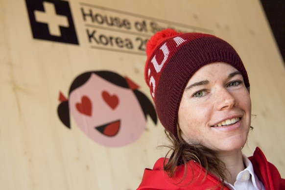 Nathalie von Siebenthal, Cross Country Skier of Switzwrland, poses during a media conference of the Swiss Cross Country Skiing team in the House of Switzerland one day prior to the opening of the XXIII Winter Olympics 2018 in Pyeongchang, South Korea, on Thursday, February 08, 2018. (KEYSTONE/Jean-Christophe Bott)