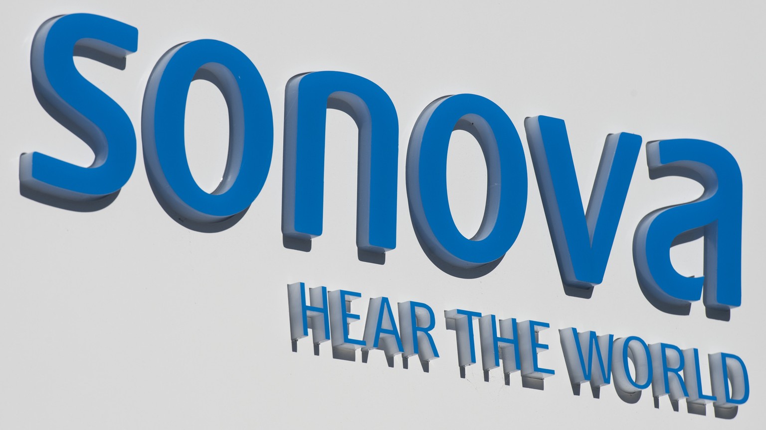 ARCHIVBILD ZUR HALBJAHRESBILANZ VON SONOVA, AM MONTAG, 16. NOVEMBER 2020 - Blick auf das Logo der Firma Sonova, aufgenommen am Dienstag, 20. Mai 2014 in Staefa. Der Hoergeraetehersteller Sonova hat in ...