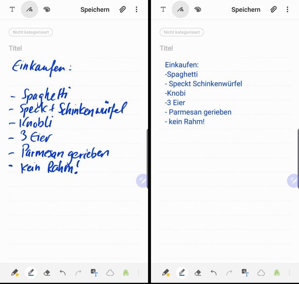 Text konvertieren Samsung Note 10 Plus