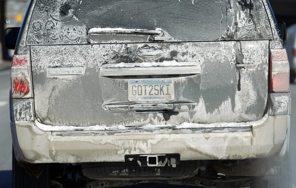 Ein zu den Temperaturen passendes Nummernschild.