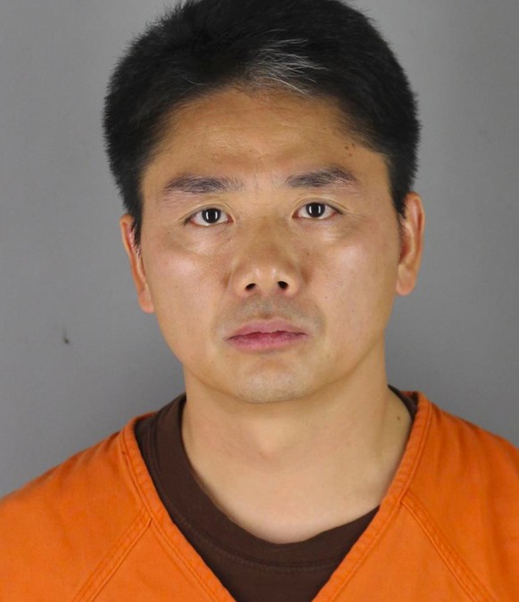 This 2018 photo provided by the Hennepin County Sheriff’s Office shows Chinese billionaire Liu Qiangdong, also known as Richard Liu, the founder of the Beijing-based e-commerce site JD.com, who was ar ...