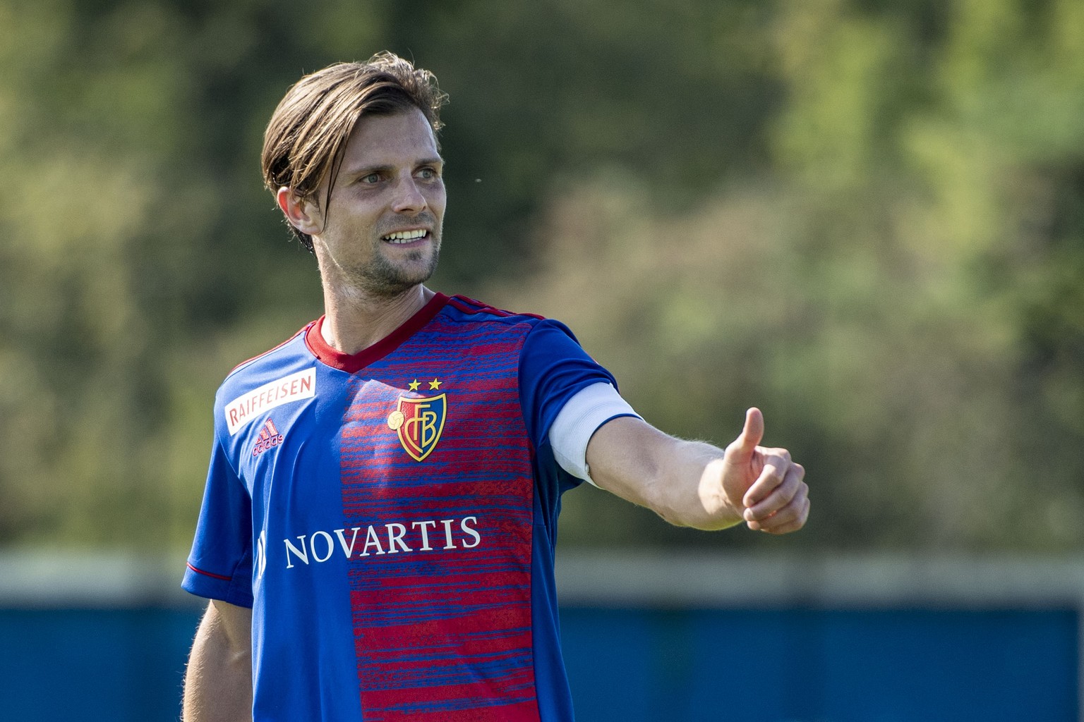 Valentin Stocker von Basel beim Fussball Trainingsspiel zwischen dem FC Basel und dem 1. FC Saarbruecken am Freitag, 11. September 2020 auf dem Campus des FC Basel in Basel. (KEYSTONE/Urs Flueeler)