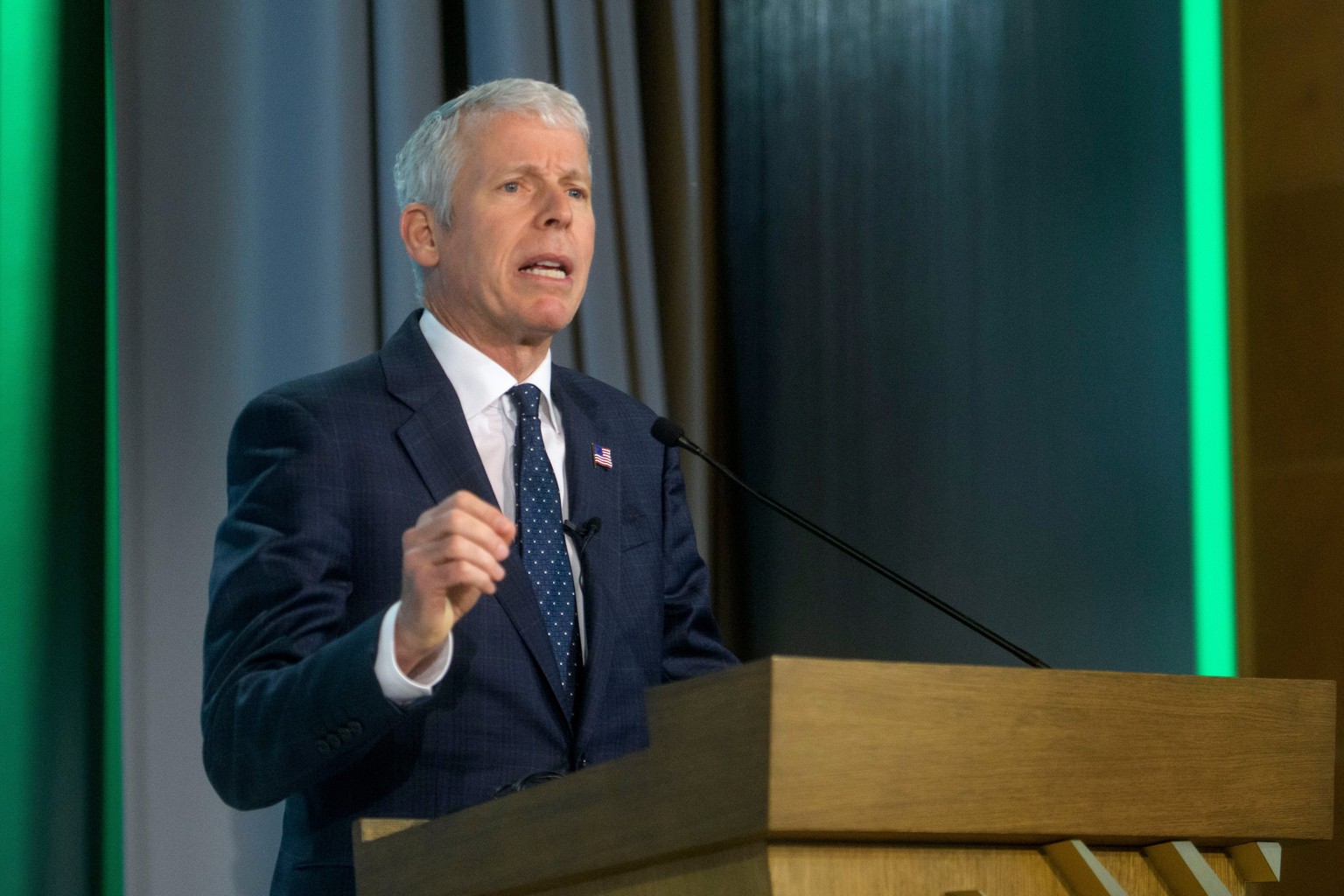 Energy Secretary Chris Wright speaks at the U.S. Iraq Business Summit at the U.S. Chamber of Commerce, Friday, July 17, 2026, in Washington. (AP Photo/Rod Lamkey, Jr.)
Chris Wright