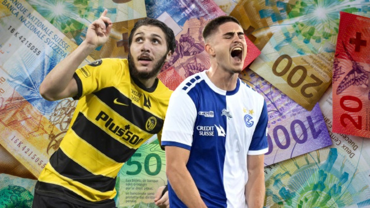 En tête de Super League, Jaouen Hadjam (à gauche) et Young Boys dominent aussi le foot suisse financièrement. C'est bien plus dur pour GC.