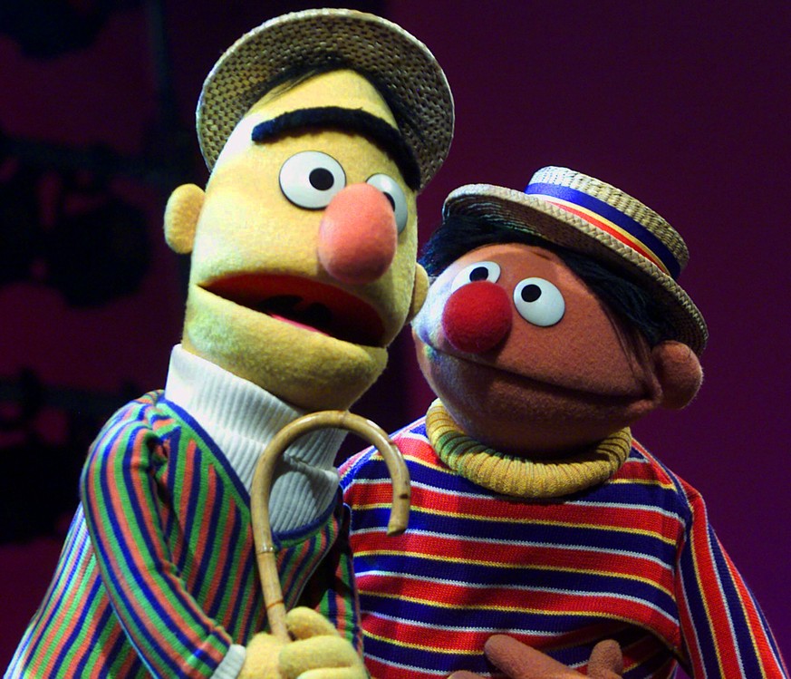FILE - In this Aug. 22, 2001, file photo, Muppets Bert, left, and Ernie, from the children&#039;s program &quot;Sesame Street,&quot; are shown in New York. Under a new partnership announced Thursday,  ...