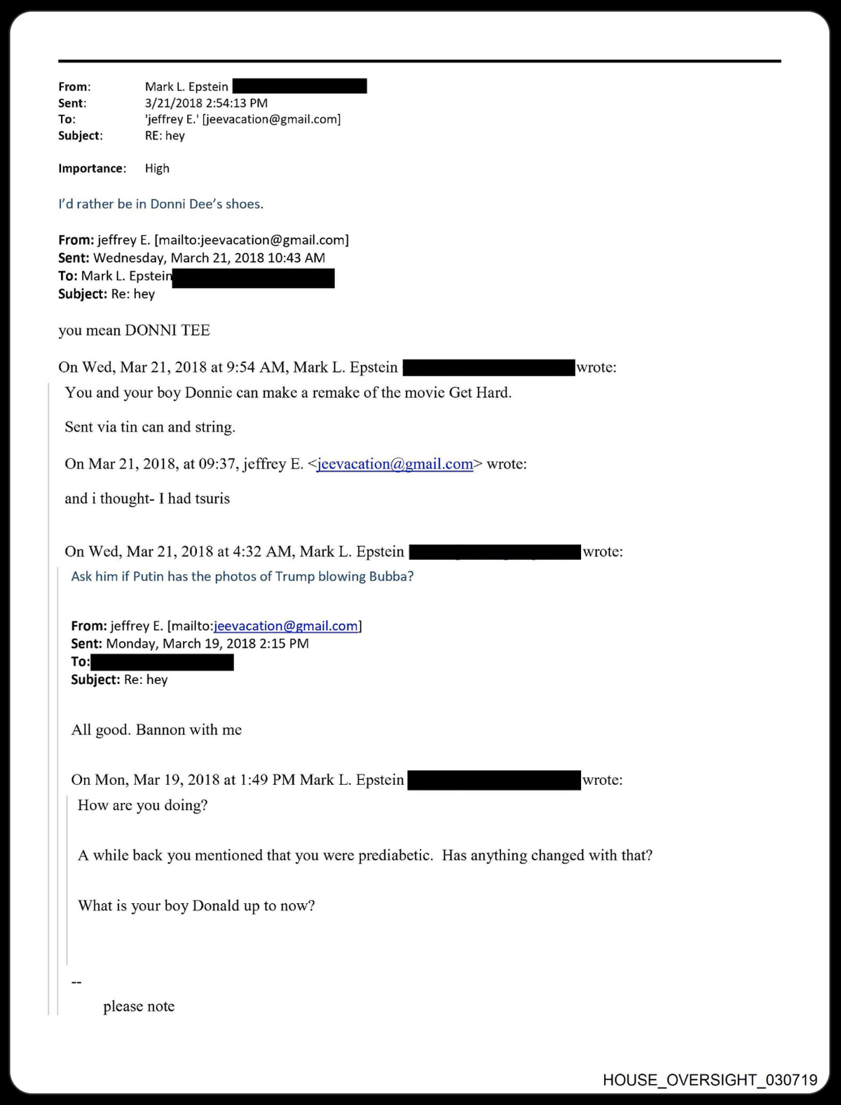 E-Mail zu Epstein Trump Bubba