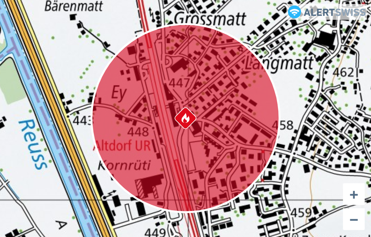 Asylunterkunft brennt Brand Altdorf