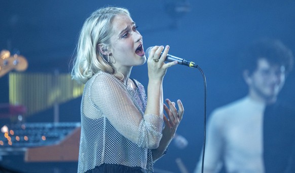 The singer Tiffany Limacher from the Band To Athena from Switzerland at a concert at the Luzern Live Festival in Lucerne, Switzerland, Sunday, July 21, 2024. The music event runs from 18 to 27 July, 2 ...