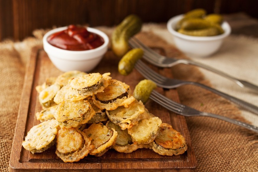 Deep fried dill pickles.