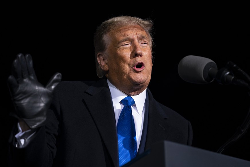 President Donald Trump speaks during a campaign rally at Eppley Airfield, Tuesday, Oct. 27, 2020, in Omaha, Neb. (AP Photo/Evan Vucci)
Donald Trump