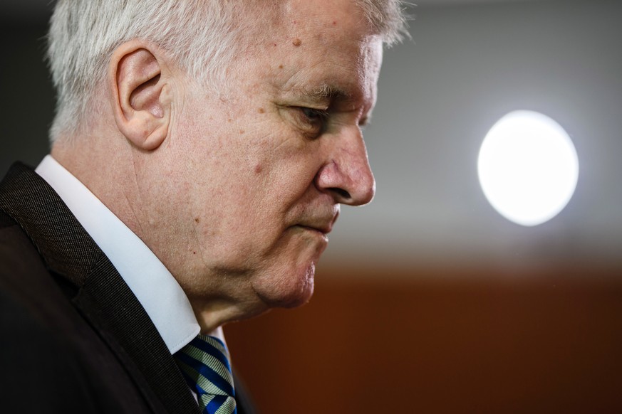 epa06879778 German Interior Minister Horst Seehofer during the beginning of the weekly cabinet meeting in Berlin, Germany, 11 July 2018. During the 17th cabinet meeting, the ministers and the Chancell ...