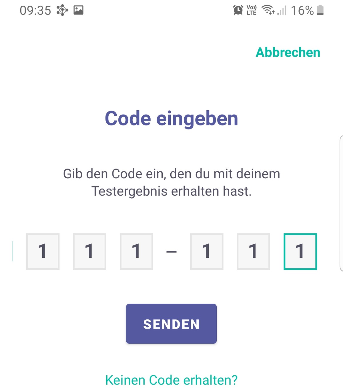 Ein Code, den man mit dem Corona-Testergebnis bekommt, soll Falschmeldungen verhindern.
