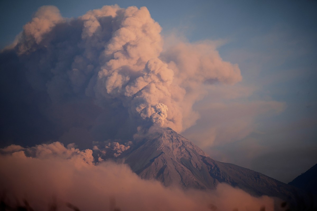 The "Volcan de Fuego," or Volcano of Fire, blows a thick cloud of ash seen from Palin, Guatemala, Monday, March 10, 2025. (AP Photo/Moises Castillo)
Guatemala Volcano