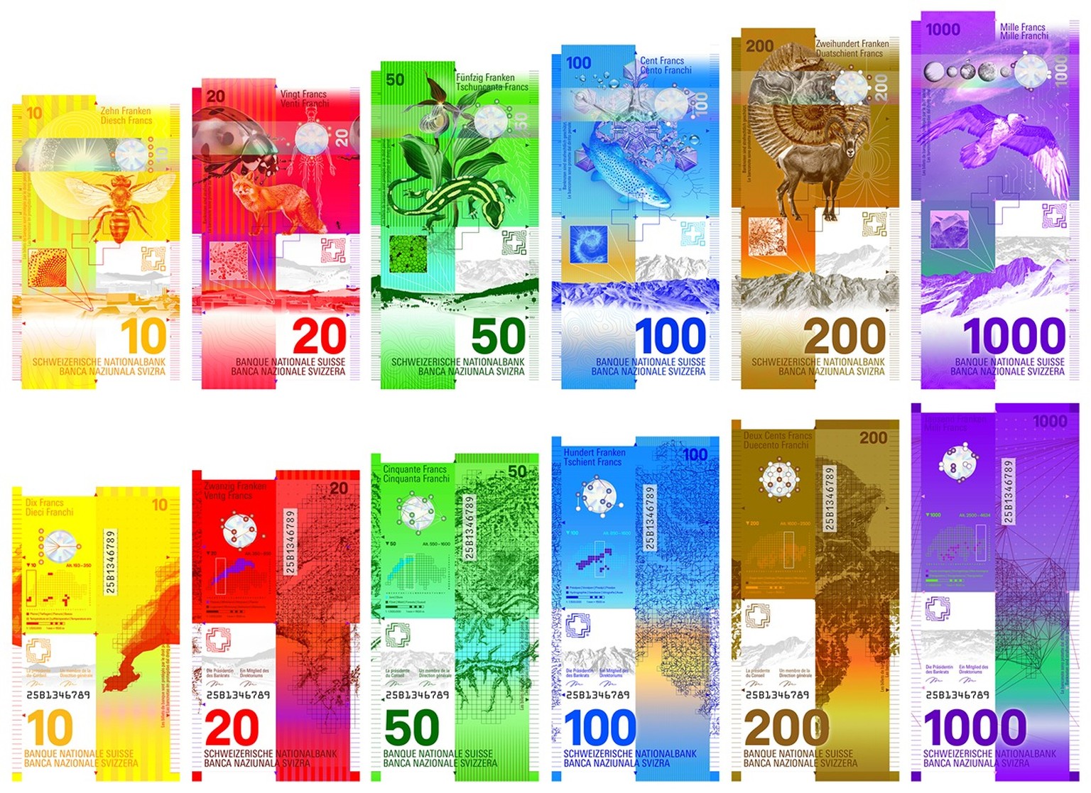 HANDOUT - Die Schweizerische Nationalbank (SNB) hat im Oktober 2024 die Entwicklung der zehnten Banknotenserie angekuendigt. In den vergangenen Monaten haben zwoelf Teams im Rahmen eines Gestaltungswe ...