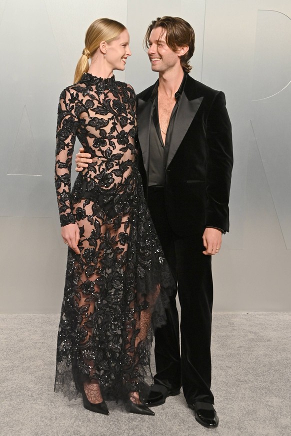 Vanity Fair Oscar Party 2026 Abby Champion and Patrick Schwarzenegger arriving at the Vanity Fair Oscar Party held at LACMA David Geffen Galleries on March 15, 2026 in Los Angeles, CA. Los Angeles LAC ...