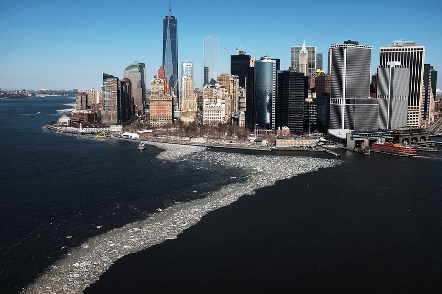 Eis in Manhattan: Rekordkälte hält den Osten der USA in Schach.