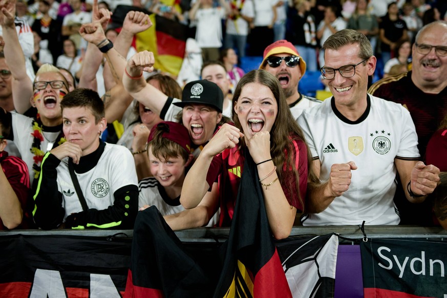 Basel, Switzerland, July 19th 2025: Germany fans after the UEFA Womens EURO 2025 Quarter-Final match between France and Germany at St. Jakob-Park in Basel, Switzerland. Pedro Porru / SheKicks / SPP PU ...