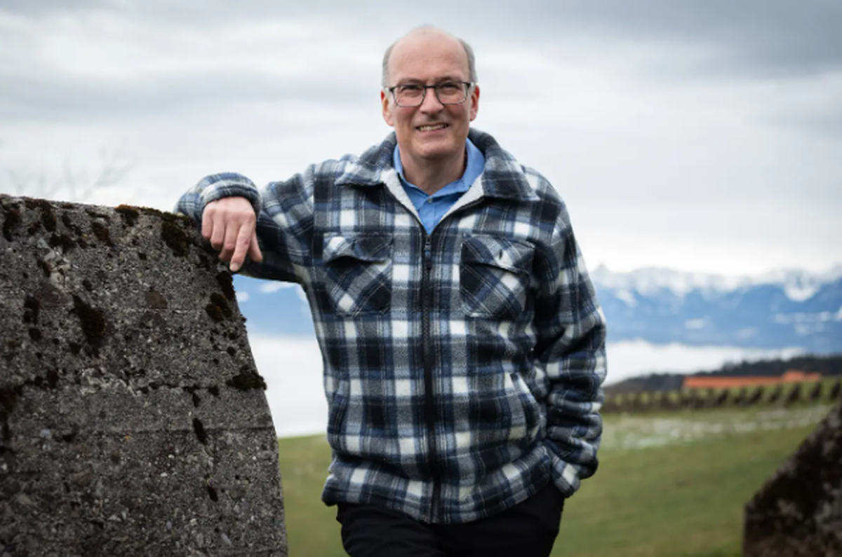 Bauernpräsident Markus Ritter auf seinem Hof hoch über dem St. Galler Rheintal.