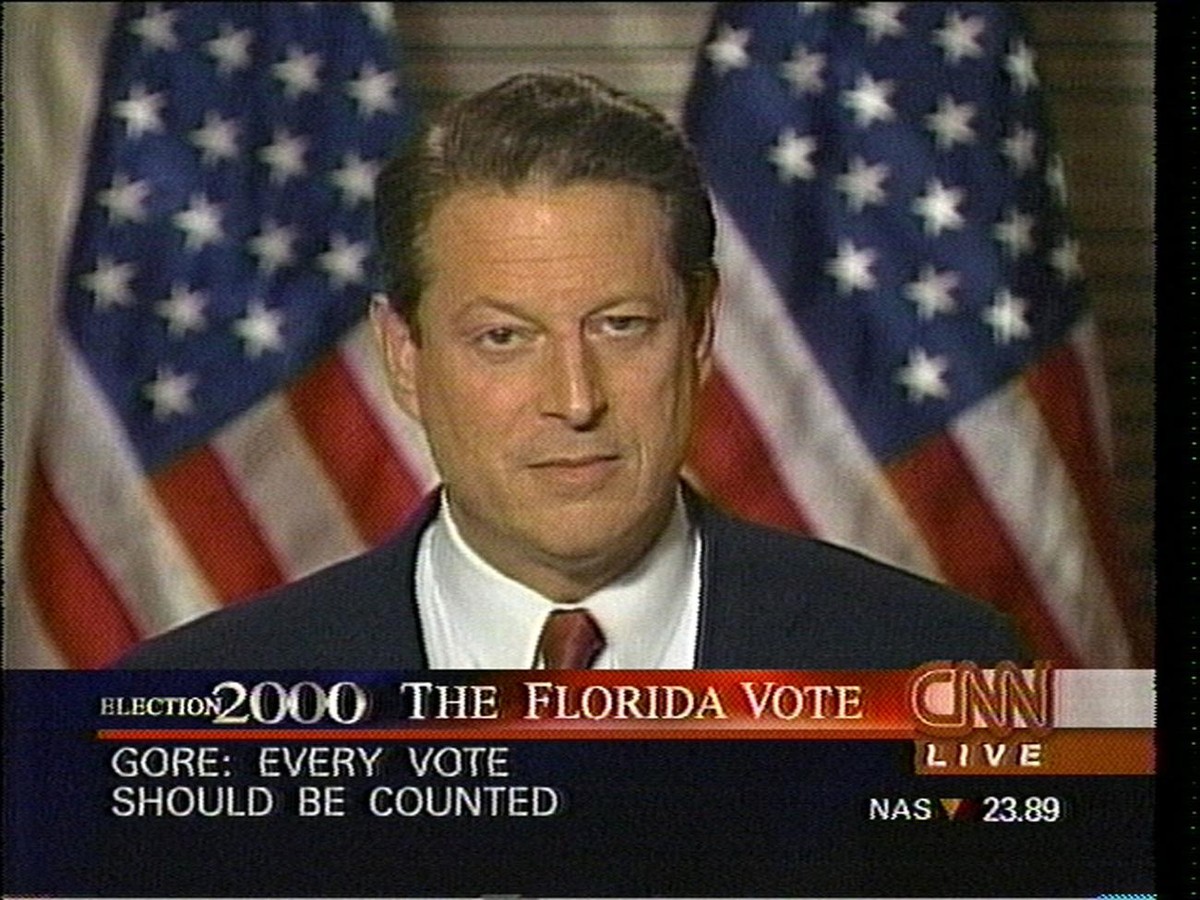 Vice President Al Gore is seen Monday Nov. 27, 2000 in this image taken from television. In his address to the nation Monday night Gore said "whatever the outcome, let the people have their say,  ...
