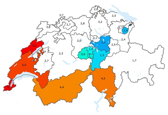 Schweiz nach Kantonen Arbeitslosenquote 2013