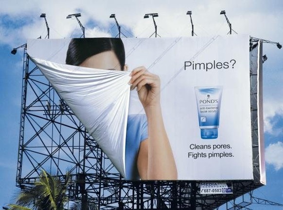 Eine kreative Anti-Pickel-Werbung.