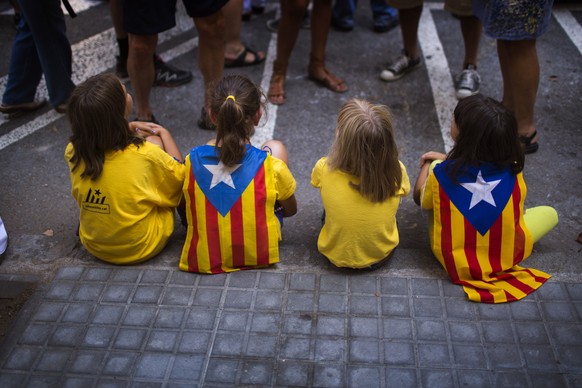 Auch die Kinder sind von der Unabhängigkeitswelle Katalaniens ergriffen.