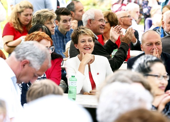 Sommaruga auf dem Rütli am 1. August. Die Schweiz habe sich selber unter Druck gesetzt, sagte die Bundesrätin.