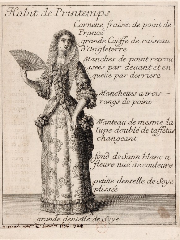 Founded in 1672 with the permission of Louis XIV, Mercure galant reported on news in fashion, culture and society and is considered the forerunner of the first fashion magazines.  The detailed...