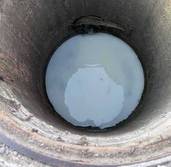200 Liter Milch sind in einen Bach geflossen.