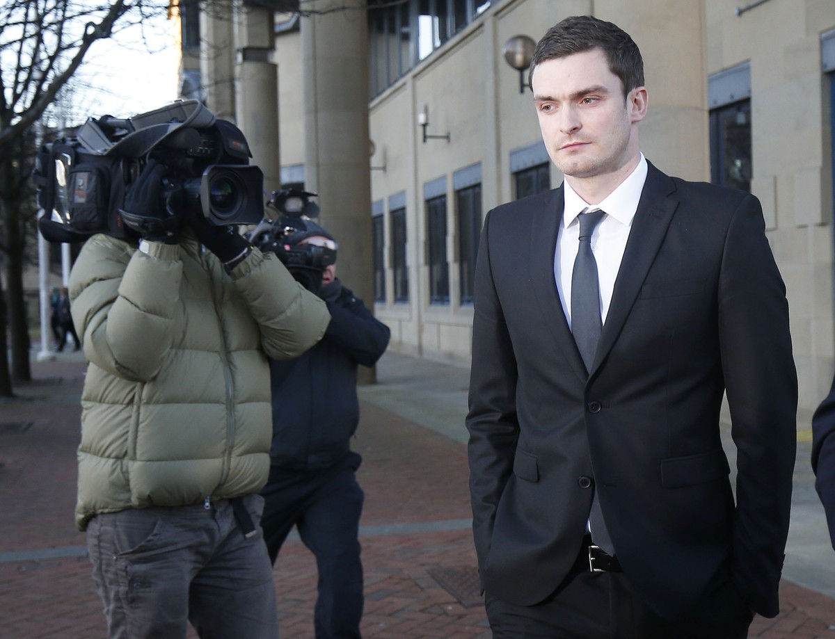 Adam Johnson verlässt am Mittwoch das Gericht in Bradford.