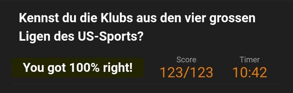 Kennst du alle Klubs aus NHL, NFL, NBA und MLB?\nWenn man sonst nichts hat/kann im Leben...