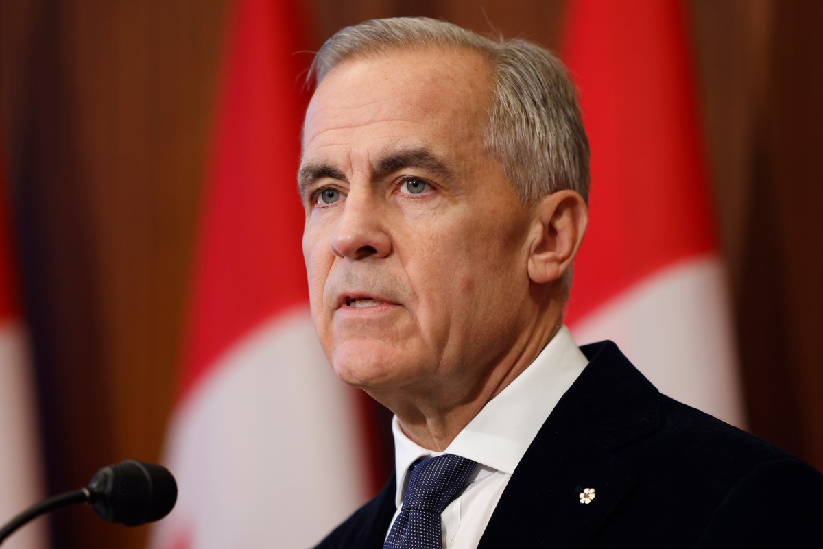 Canada Prime Minister Mark Carney delivers a statement on Parliament Hill following a deadly fire at Canadian Forces Base Wainwright in Alberta, in Ottawa on Sunday, Oct. 18, 2026. (Patrick Doyle/The  ...