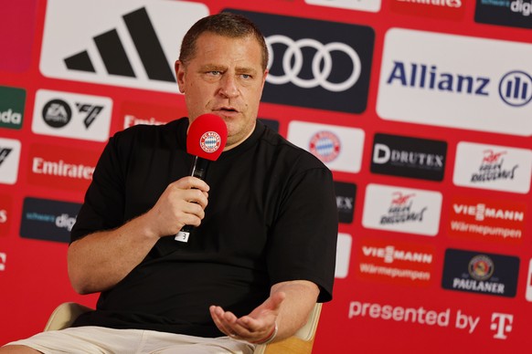 epa13139401 Munich's board member for sports Max Eberl attends a presentation press conference of Nathaniel Brown as a new player of Bayern Munich in Rottach-Egern, Germany, 29 July 2026. EPA/ANN ...