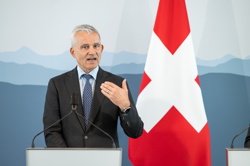 Federal Councillor Beat Jans during the press conference with Germanys Minister of the Interior, Alexander Dobrindt. The two ministers are discussing the possibility of strengthening cooperation in t ...