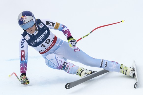 Lindsey Vonn of the USA speeds during the women alpine combined downhill race at the 2017 FIS Alpine Skiing World Championships in St. Moritz, Switzerland, Friday, February 10, 2017. (KEYSTONE/Gian Eh ...