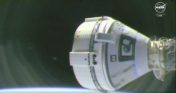 Boeing Starliner spacecraft prepares to dock with the International Space Station for the first time on Thursday, June 6, 2024. (NASA via AP)