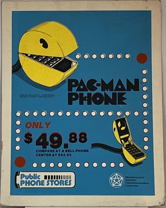 Das legendäre Pac-Man-Telefon, 
In den frühen 1980er Jahren war das Pac-Man-Fieber auf dem Höhepunkt, und dieses Pac-Man-Festnetztelefon der American Telecommunication Corporation ist nur ein weiteres ...