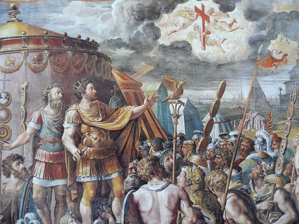Konstantins Erleuchtung: Seine Truppen waren in der Unterzahl. Aber dann kam Gott mit seinem Kreuz und führte ihn zum Sieg.