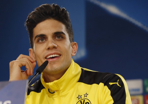 epa05903295 (FILE) A file picture dated 06 December 2016 of Borussia Dortmund&#039;s Spanish defender Marc Bartra during a press conference at Santiago Bernabeu stadium in Madrid, Spain. Marc Bartra w ...