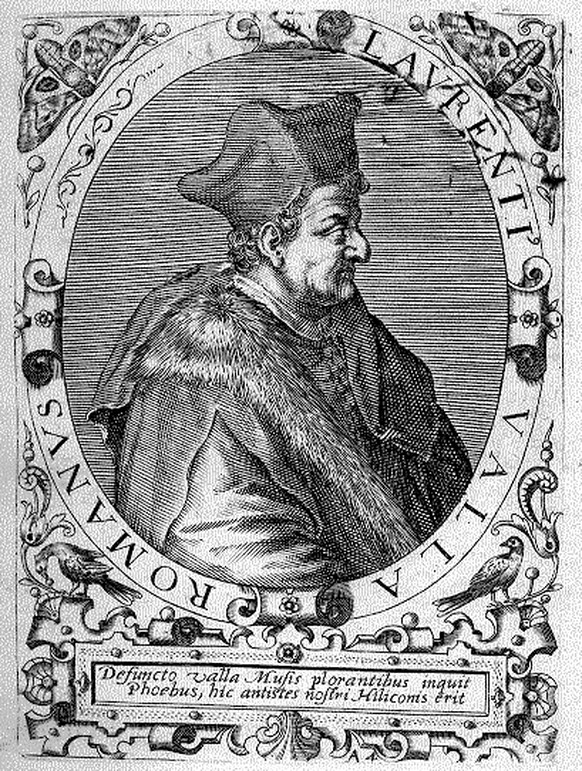 Der italienische Humanist und Kanoniker Lorenzo Valla (1405/1407–1457), der irgendwie entfernt an Mr. Bean erinnert. Nichtsdestotrotz gilt er als Begründer der modernen Textkritik.