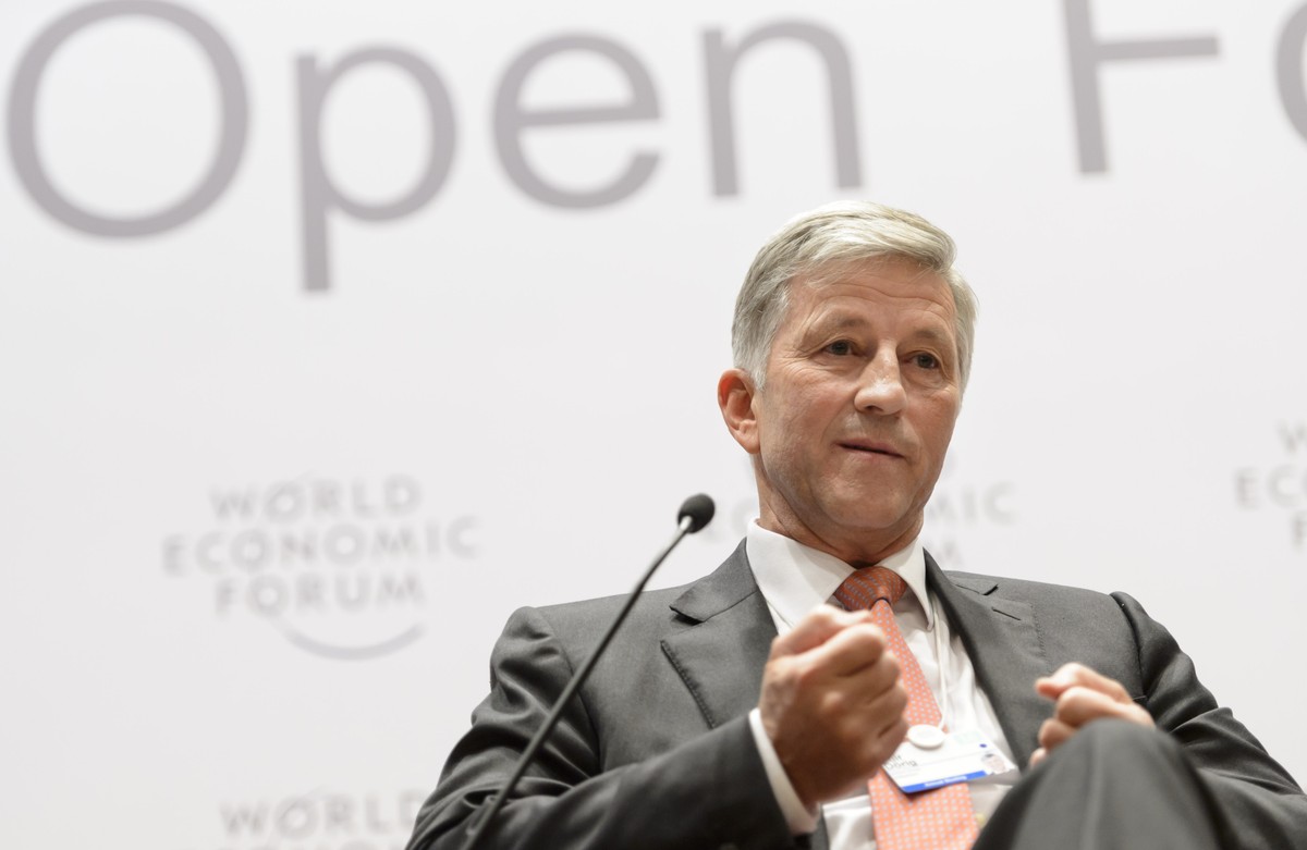 Rolf Doerig, Chairman of Adecco Group speaks during the "Open Forum" on the sideline of the 46th Annual Meeting of the World Economic Forum, WEF, in Davos, Switzerland, Friday, January 22, 2 ...