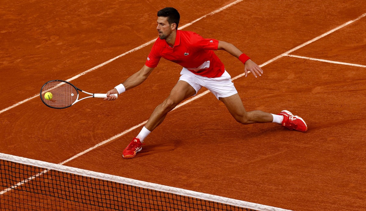 Mandatory Credit: Photo by Ella Ling/Shutterstock 12956281az Novak Djokovic of Serbia in action French Open Tennis, Day 8, Roland Garros, Paris, France - 29 May 2022 French Open Tennis, Day 8, Roland  ...