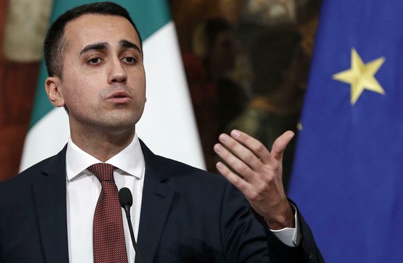 Italian Deputy Premier and Labour and Industry Minister, Luigi Di Maio, speaks at a press conference following a Cabinet meeting at Chigi Palace&#039;s premier office in Rome, Thursday, Jan. 17, 2019. ...