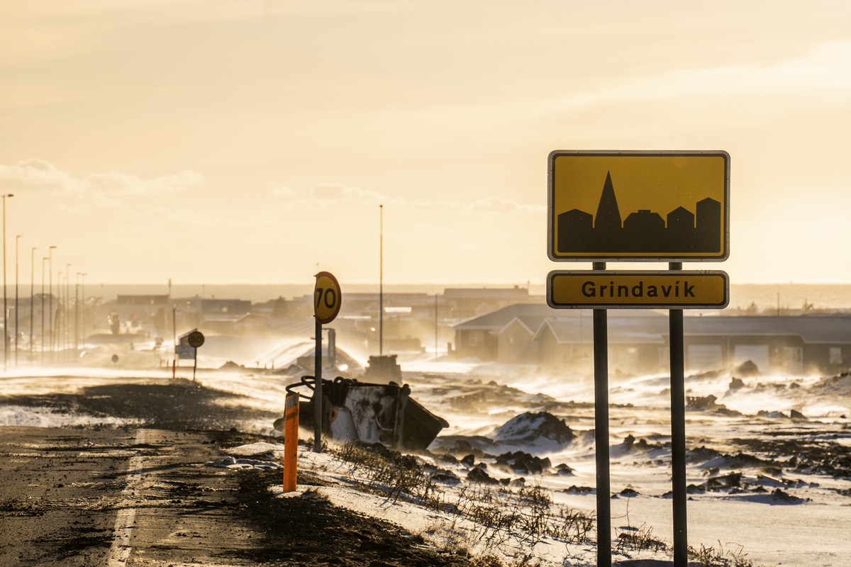 La village de Grindavik a été endommagée et laissée en grande partie vide après l'éruption volcanique du 14 janvier 2024.