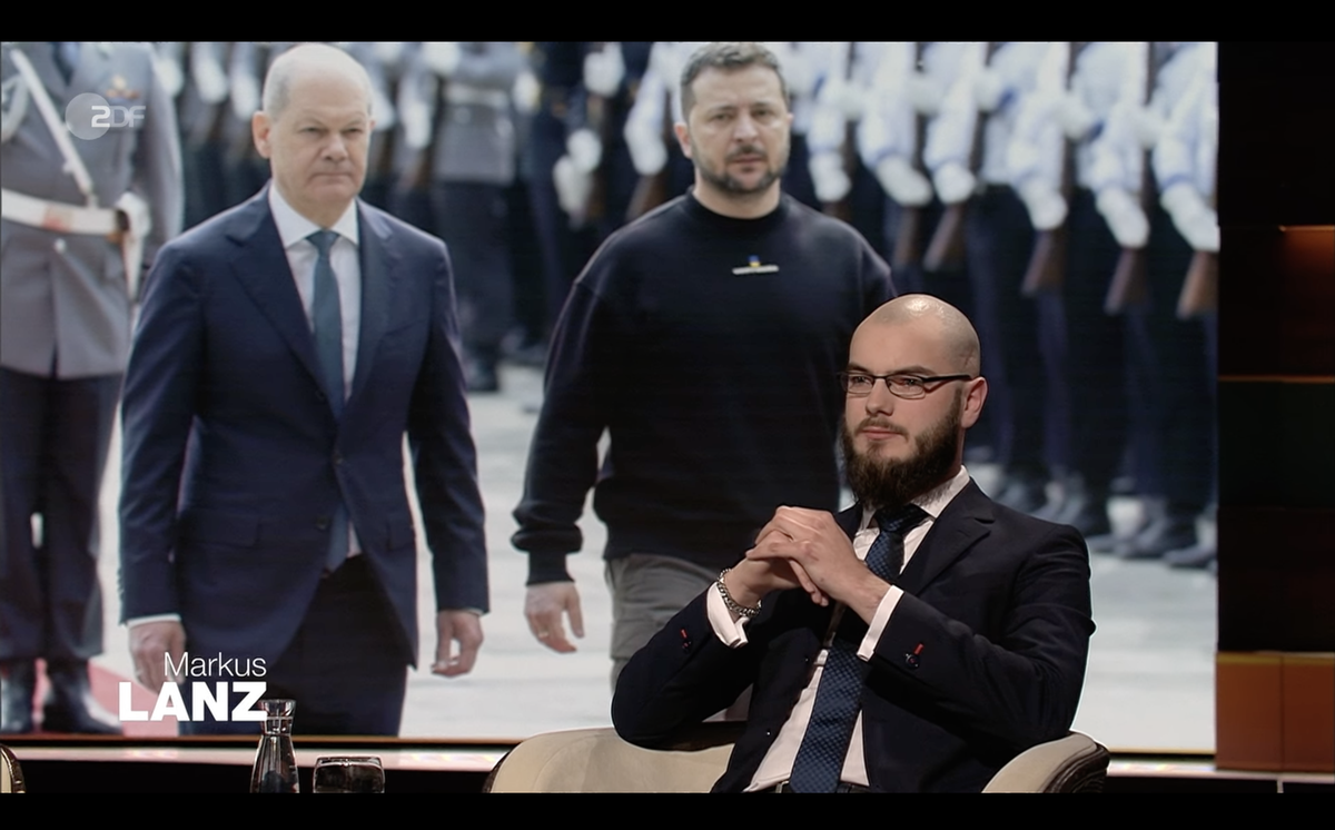 Jonas Kratzenberg, Ex-Bundeswehrsoldat aus Deutschland, erzählt bei Markus Lanz, 24. Mai 2023, vom Ukraine-Krieg